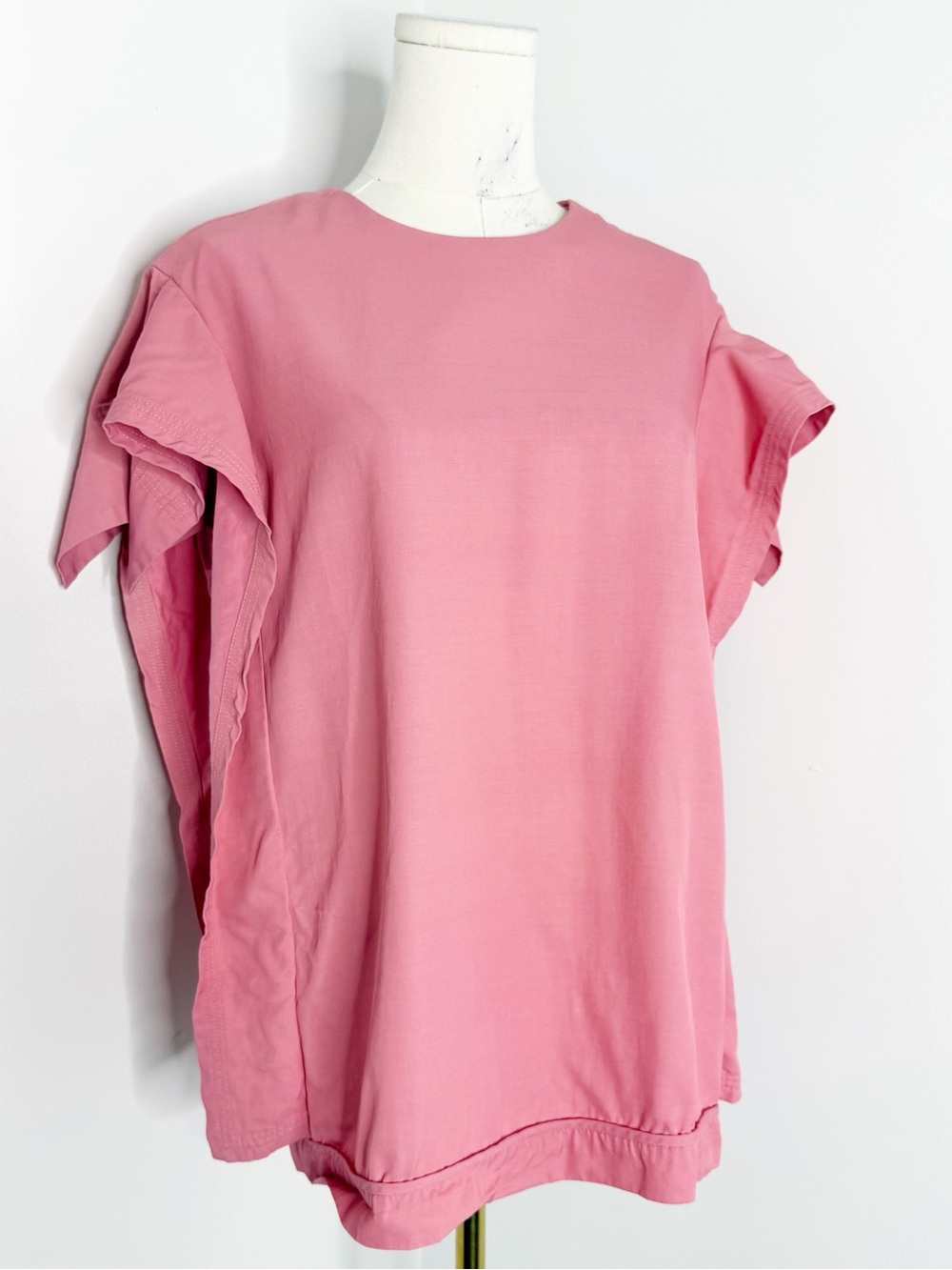 3.1 Phillip Lim Pink Flutter Sleeve Blouse Size 6 Wool Silk Blend
